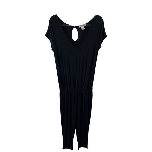 Lascana for Venus Black Short Sleeve Jumpsuit Small Viscose Stretch Pockets - Picture 1 of 10